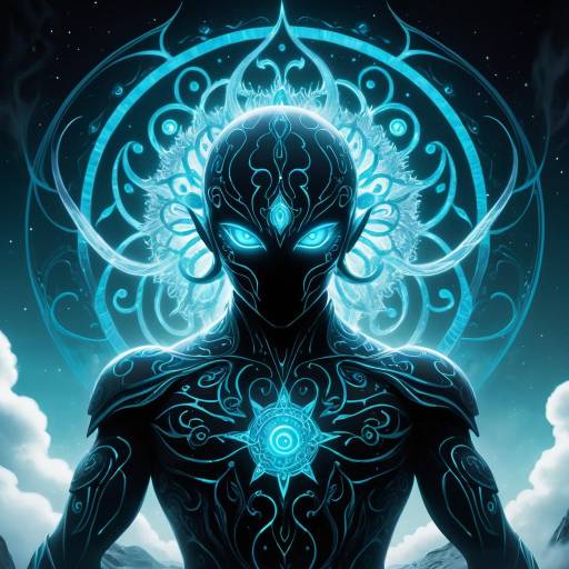 Ethereal Entity with Bioluminescent Sigils Ethereal Entity with Bioluminescent Sigils