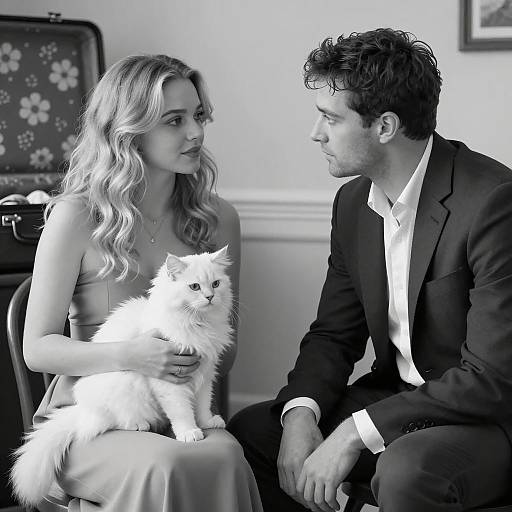 Elegant Black-and-White Couple Portrait