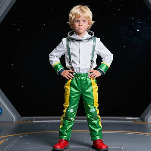 Young Boy in Futuristic Space Suit