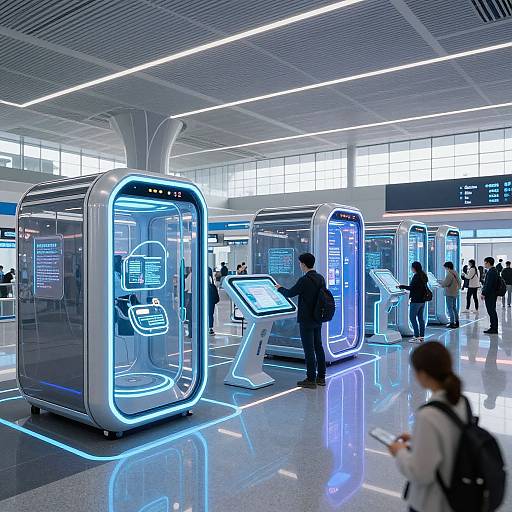 Futuristic AI-Integrated Transportation Hub