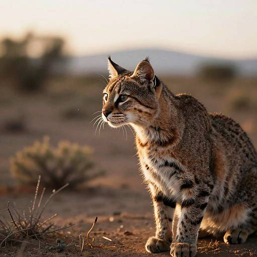 Stealthy Bobcat in Golden Hour Light