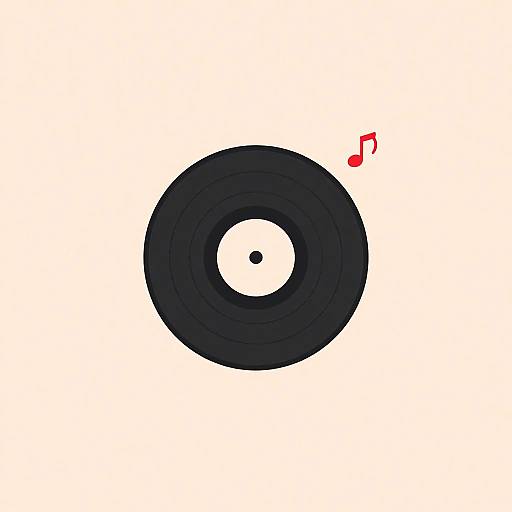 Minimalist Vinyl Record Flat Design