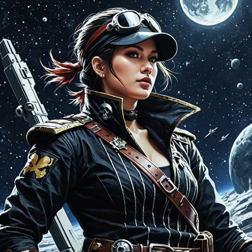 Space Pirate Woman in Futuristic Armor