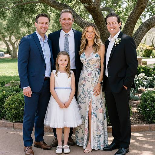 Joyful Family Wedding Portrait Outdoors