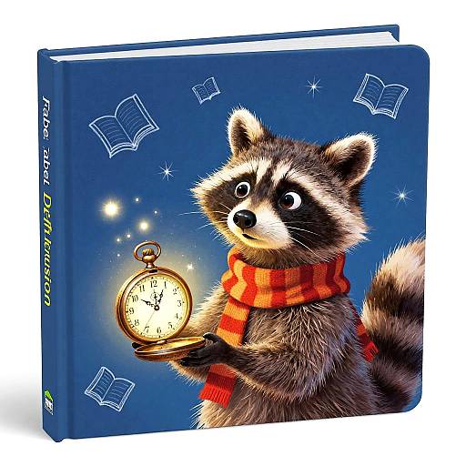 Curious Raccoon and Magical Book
