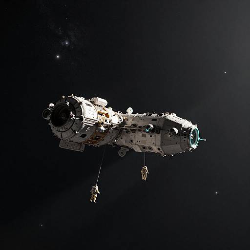 Noir Photoreal Space Station Vista