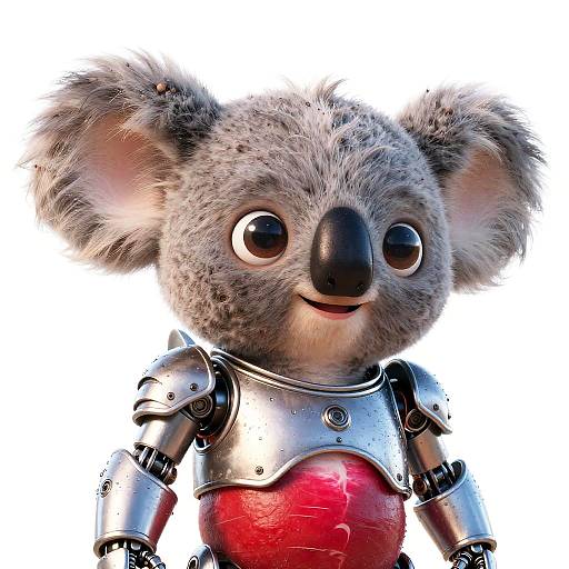 Cute Koala Alien in Robotic Armor