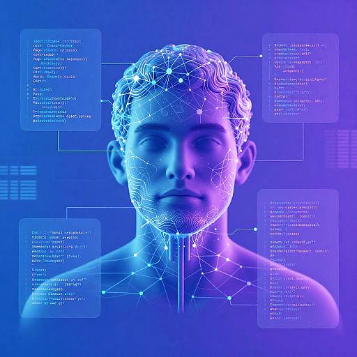 AI Neural Network Creating Digital Portraits