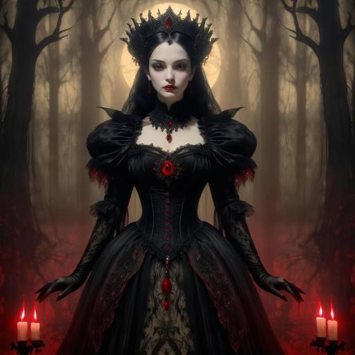 Gothic Vampire Queen in Haunted Forest