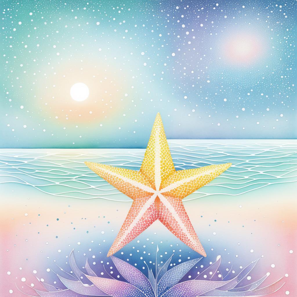 Playful Pastel Starfish Illustration