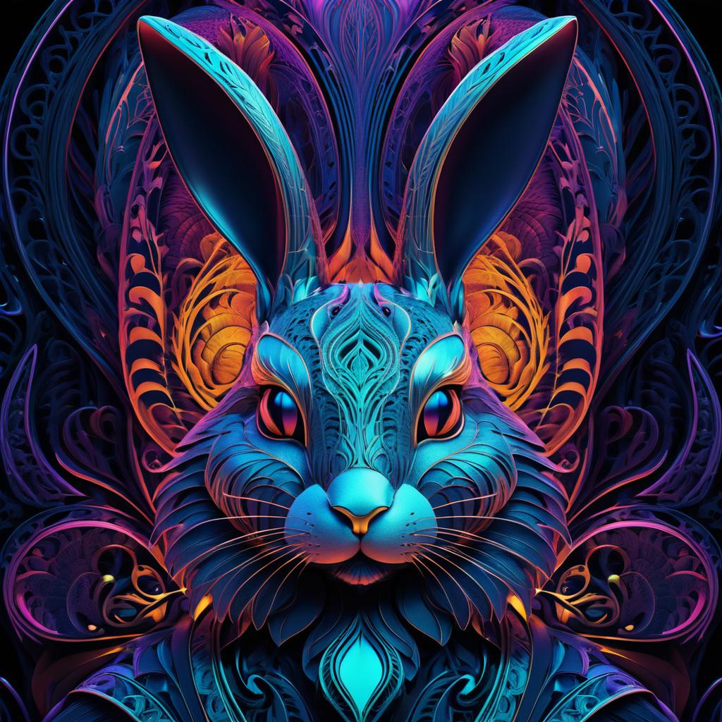 Elegant Hyper-Detailed Rabbit Portrait