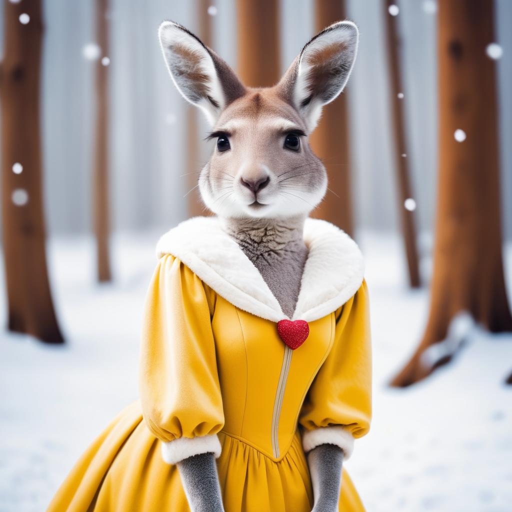 Kangaroo in Snow White Costume Delight