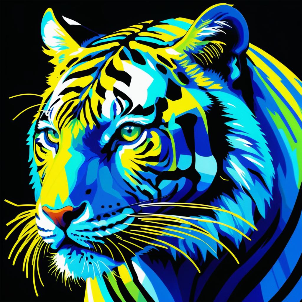 Futuristic Cybernetic Tiger in Pop Art