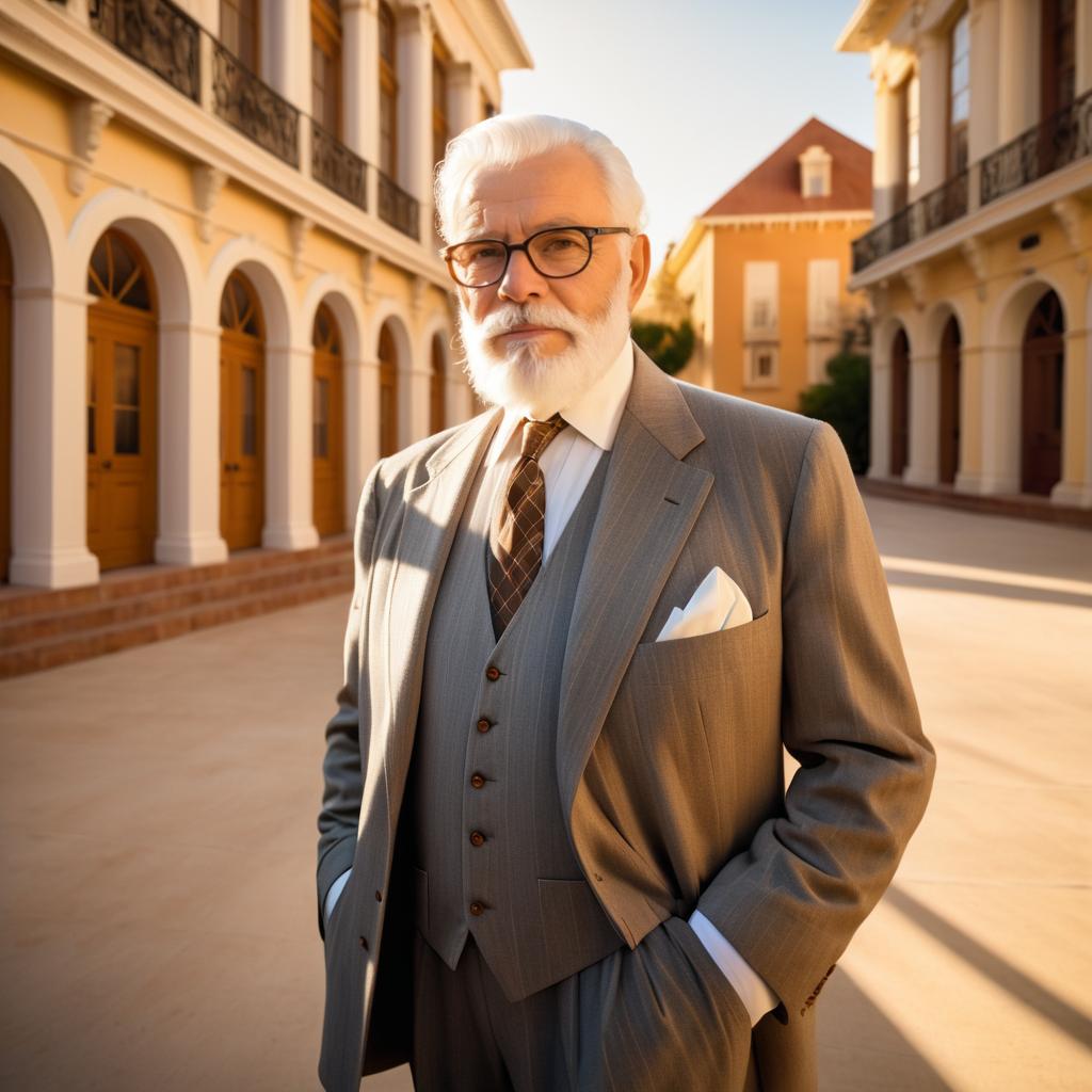 Charming Elderly Man in Vintage Suit