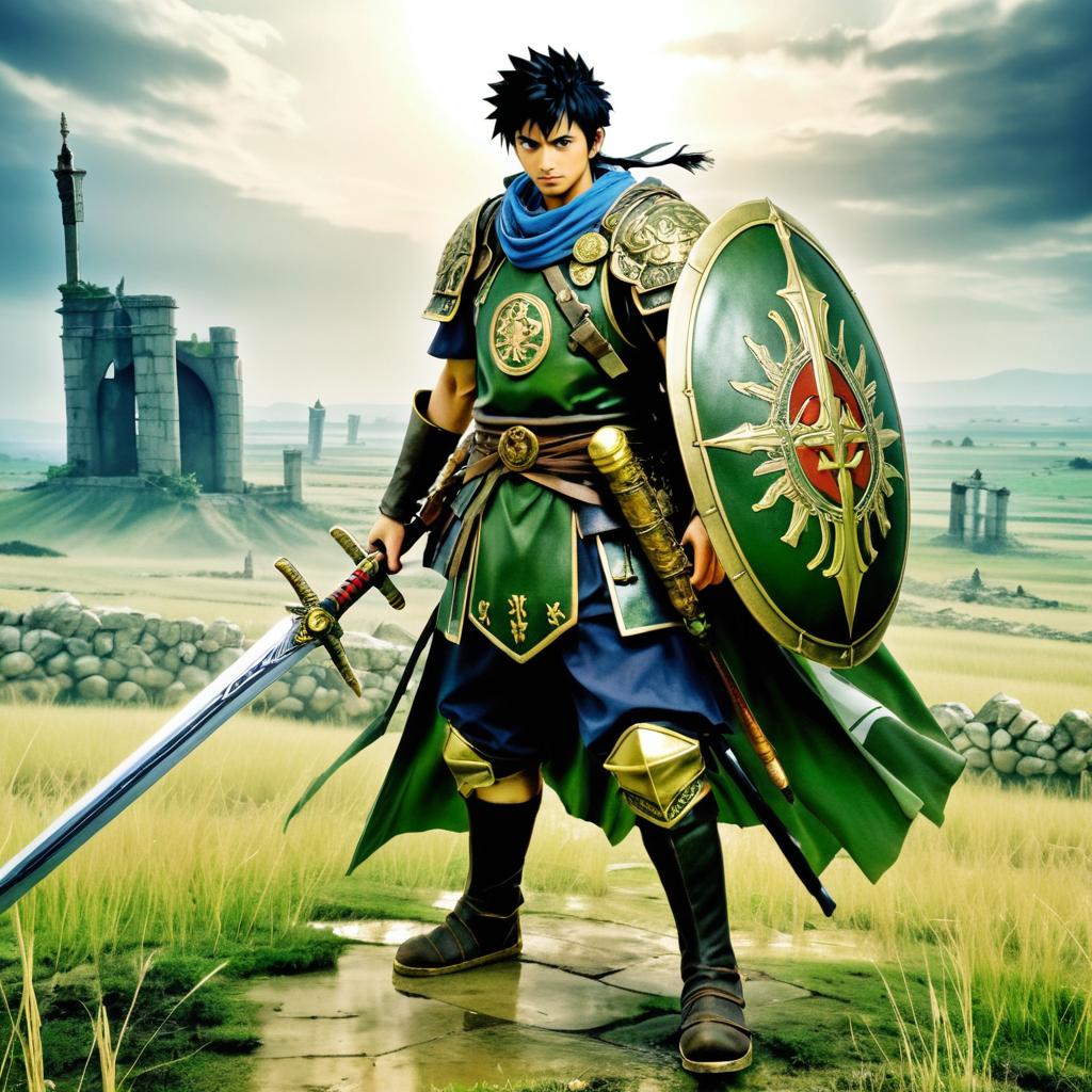 Anime Warrior on a Desolate Battlefield