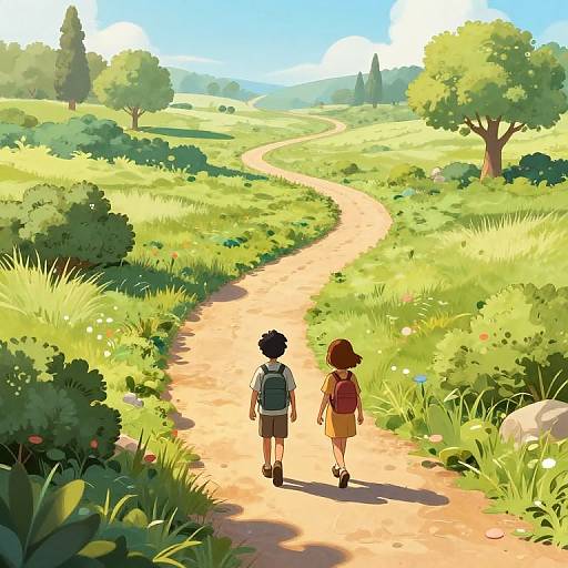 Dreamy Explorer on Winding Path