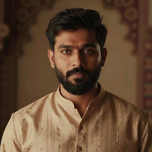 V-Shape Beard Indian Man Portrait