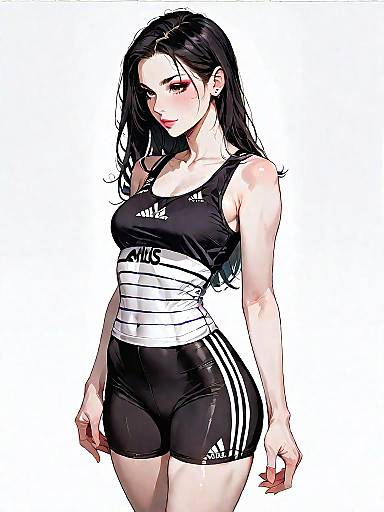 Athletic Woman in Adidas Sportswear