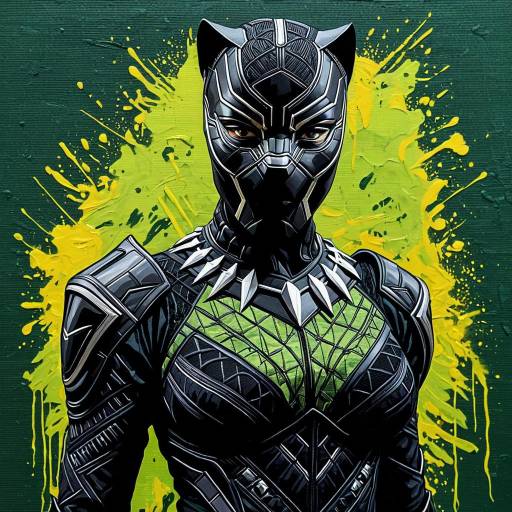 Black Panther Abstract Oil Painting