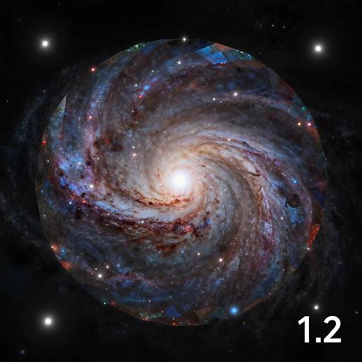 Photorealistic Galaxy Inside Gemstone