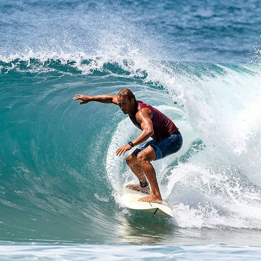 Kelly Slater Riding Turquoise Wave