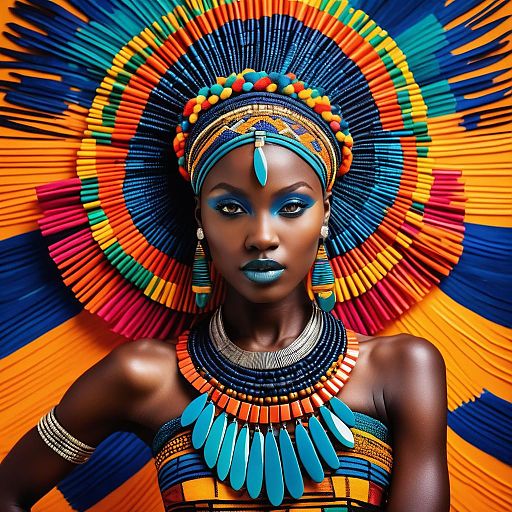 Elegant Dancer with African Tribal Aesthetics