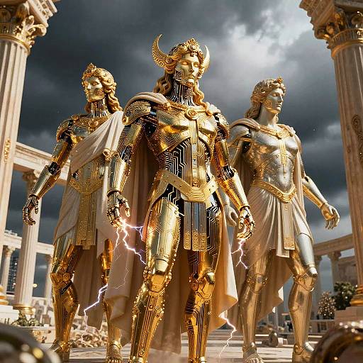 Majestic AI Greek Gods as Androids