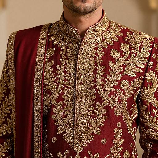 Close-Up of Wedding Sherwani