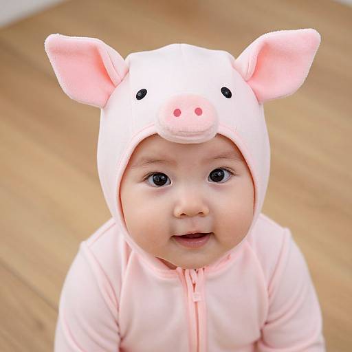 Cute Baby in Piglet Costume