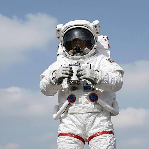 Astronaut Gripping Mysterious Object in Space