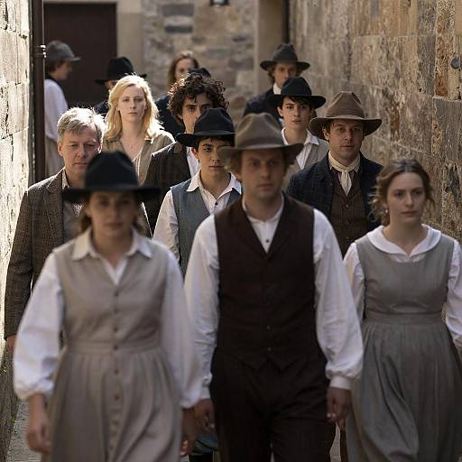 18th-Century Crowd in a Narrow Alley