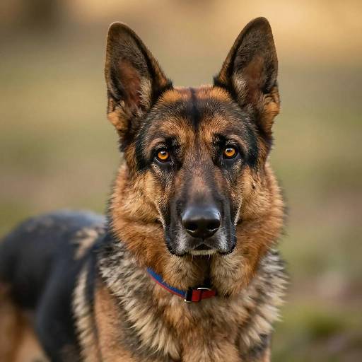 Calm German Shepherd Portrait in Bokeh