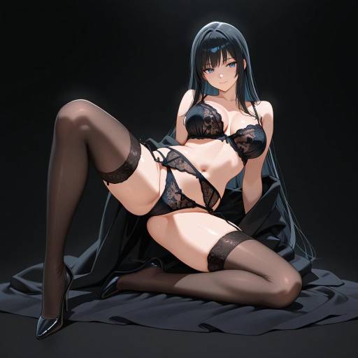 Elegance in Lingerie with Alluring Pose Elegance in Lingerie with Alluring Pose