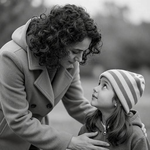 Gentle Bond: Mother and Daughter Moment