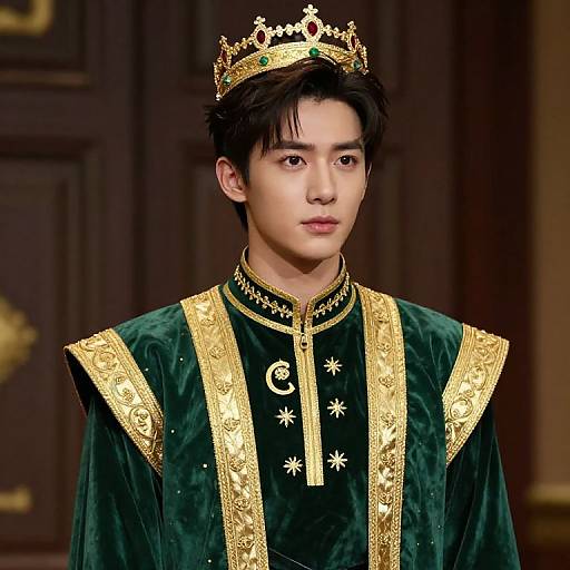 Regal Male in Green and Gold