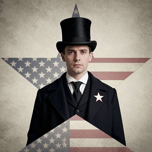 Vintage Man with Star and Flag