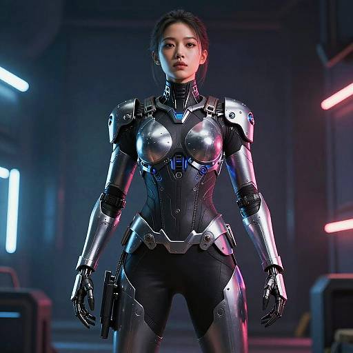 Futuristic Cybernetic Female Warrior