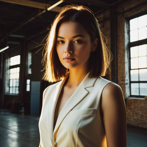 Young Woman in White Blazer in Industrial Loft
