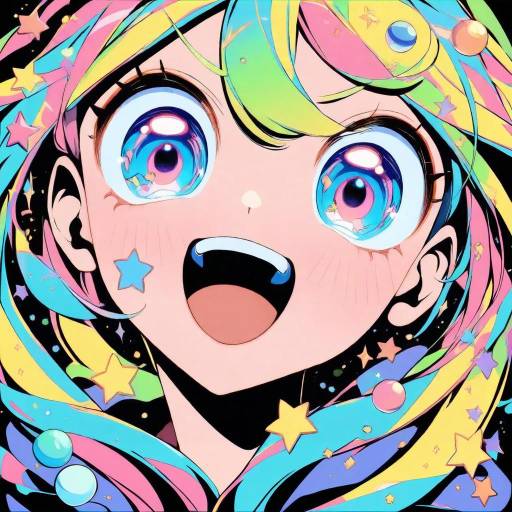 Vibrant Anime Heroine Portrait Design