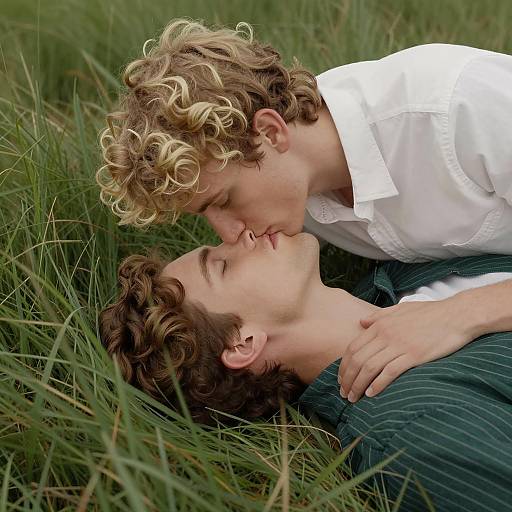 Tender Moment in Green Grass