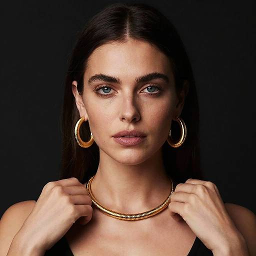 Portrait of Woman with Gold Jewelry