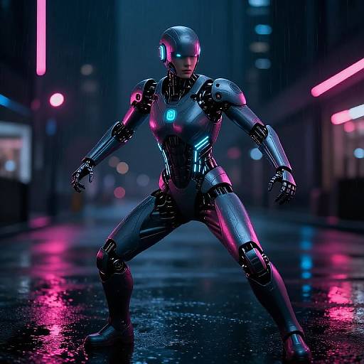 Sci-Fi Bodysuit with Neon Circuits