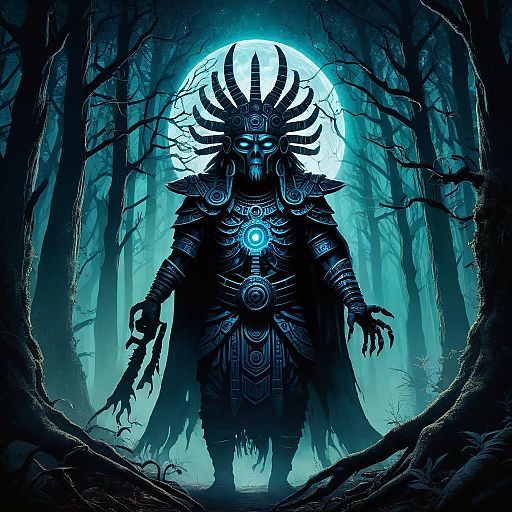 Tezcatlipoca: Ancient God in Haunted Forest Tezcatlipoca: Ancient God in Haunted Forest