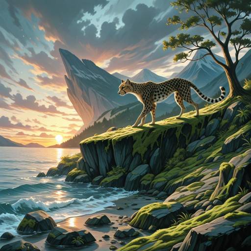 Cheetah Racing Through Sunset Plains