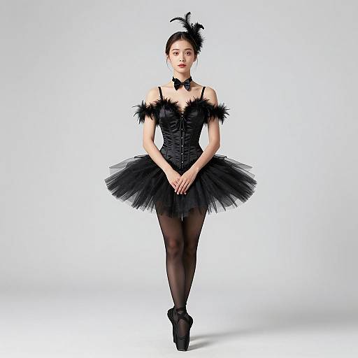 Elegant Black Ballerina Halloween Photography