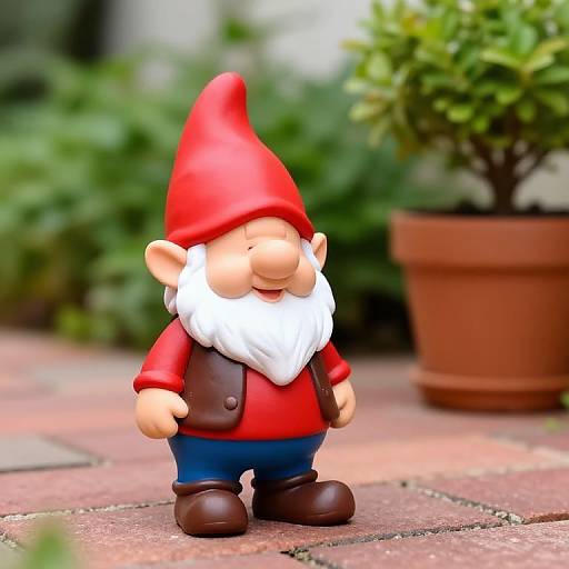 Cheerful Garden Gnome Figurine