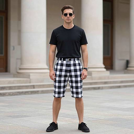 Man in Plaid Shorts Costume