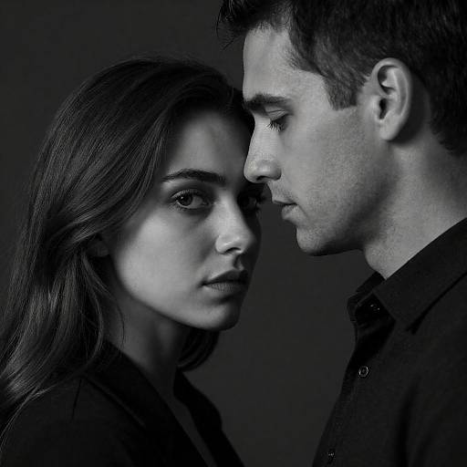 Intense Black-and-White Embrace Portrait
