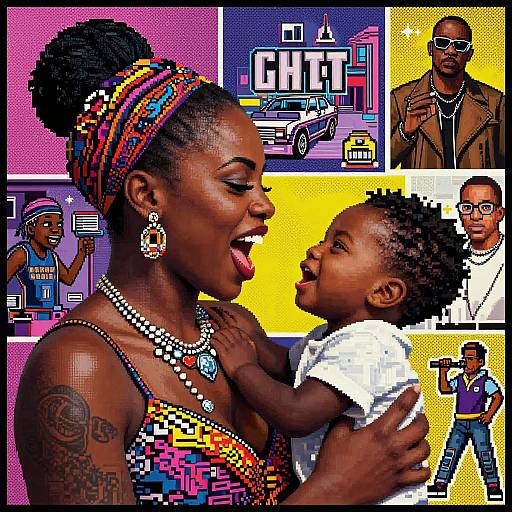 Mama Africa Laughs in Pop Art Style