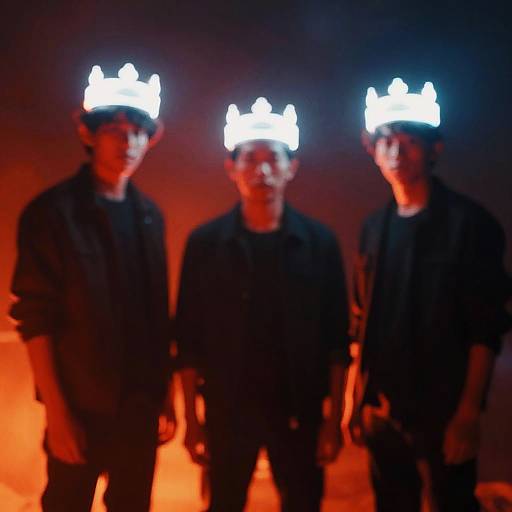 Surreal Trio with Glowing Crowns
